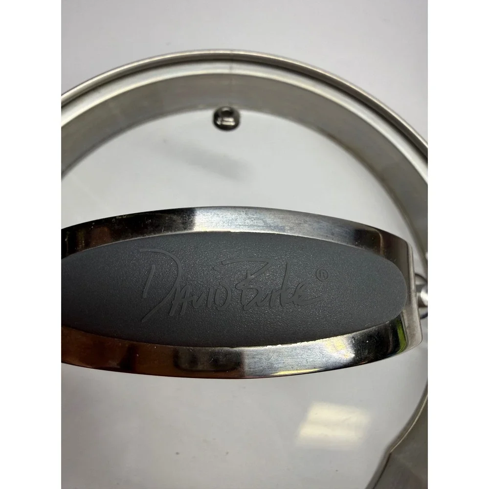 David Burke 2.5 Quart Stainless Steel Saucepan with Straining Lid and Pour Spout